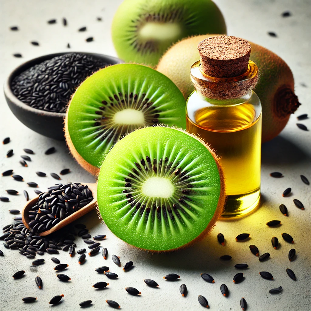 Die Kombination von Kiwi & Schwarzkümmelöl